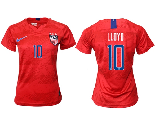 Women's USA #10 LLOYD Away Soccer Country Jersey